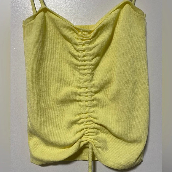 Vibrant Yellow Ruched Drawstring Camisole – Perfect  for Summer - Picture 2 of 8